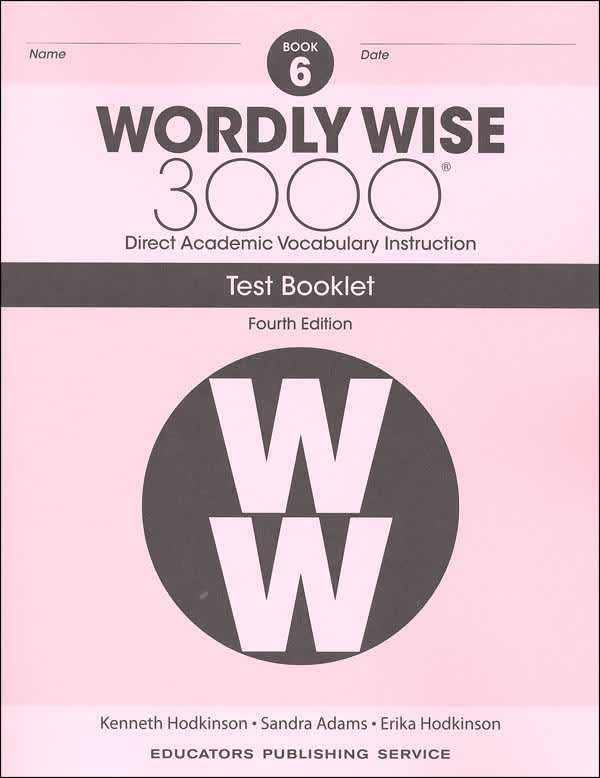 Wordly Wise 3000 Book 6 Test Book, 4th Edition