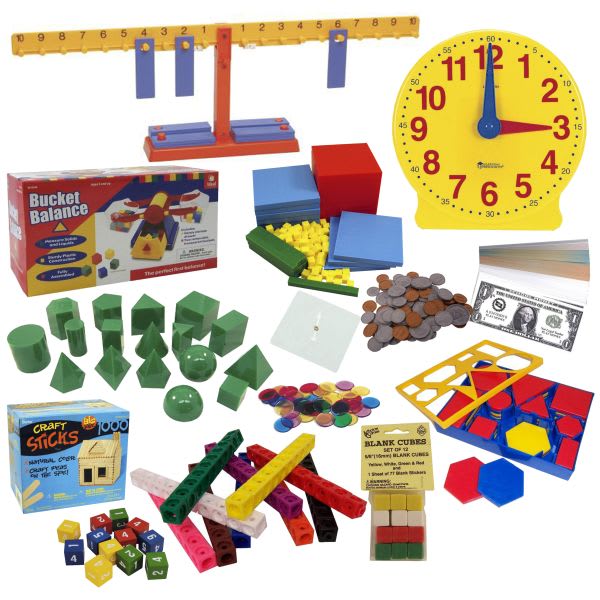 Math in Focus Manipulative Kit Grade 1 with Teaching Clock Upgrade