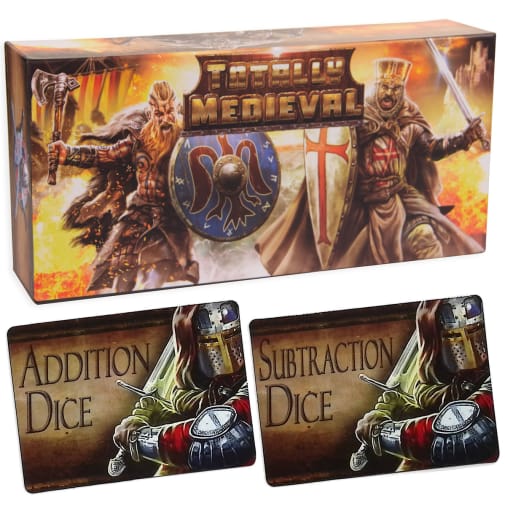 Totally Medieval: Enhanced Math Adventure Game with Figurines (plus Addition/Subtraction Math Dice Cards)