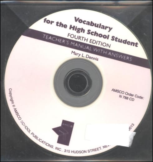 Vocabulary for High School Teacher's Manual with Answers CDROM