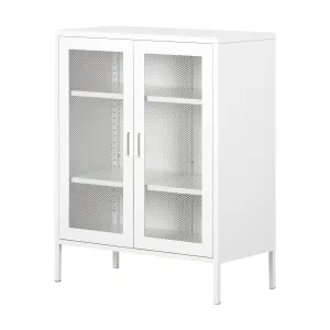 Metal Mesh 2-Door Storage Cabinet