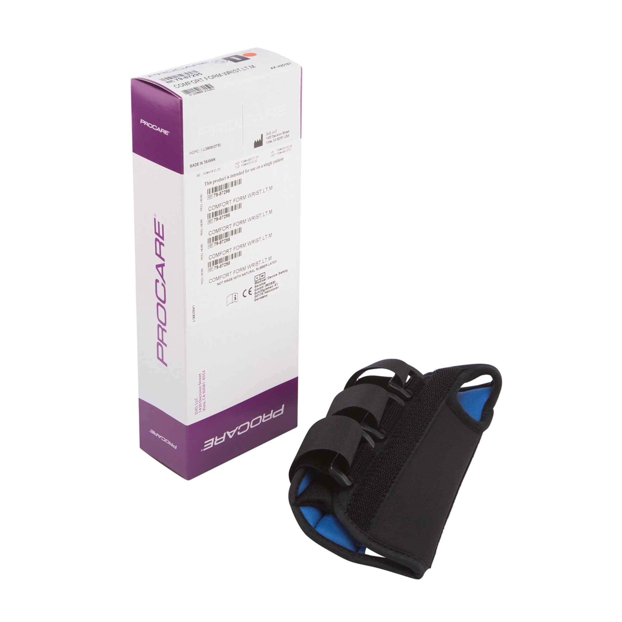 ProCare ComfortForm Wrist Brace with Palmar Stay, Black, Medium, Left-Hand MK 346148