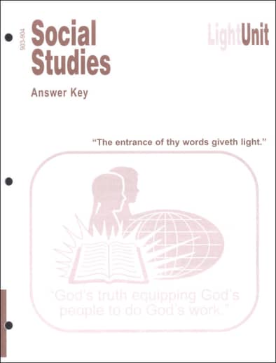 Christian Light Social Studies 903-904 LightUnit Answer Key