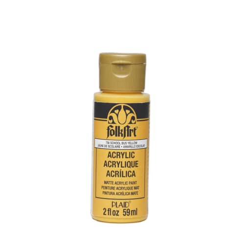 Folkart Color Acrylic Paint School Bus Yellow - 2 oz