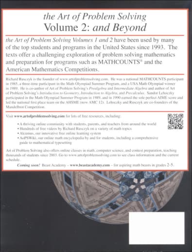 The Art of Problem Solving Volume 2: And Beyond Text & Solutions