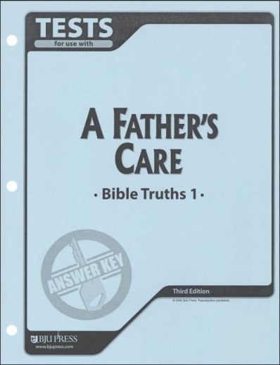 BJU Press Bible Truths 1 Tests Answer Key 3ED