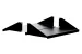 19in Rack Mount Shelf, CPU Shelf, Black, 2 Piece Shelf