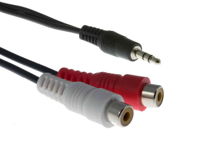 3.5mm Male to (2) RCA Female Y-Cable, 0.5 ft (6 In.)