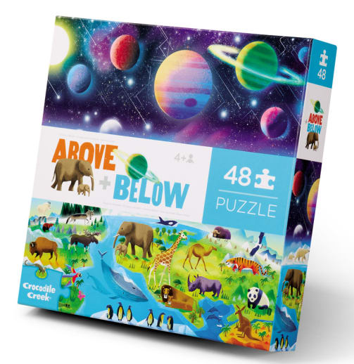 Crocodile Creek Above + Below Puzzle - Earth & Space (48 pieces)