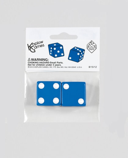 Blue Dice - 25mm (1") One Pair