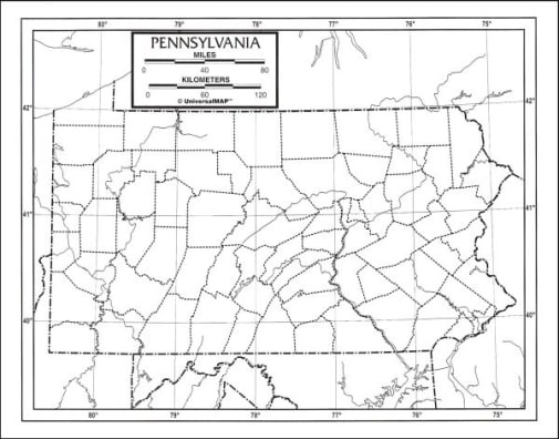 Pennsylvania Map Paper single (8+" x 11")