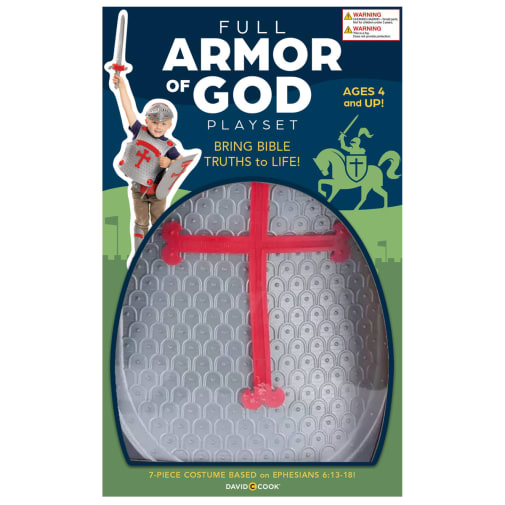Full Armor of God Christian Character-Building Costume | Silver & Red