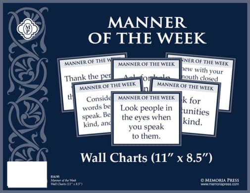 Memoria Press Manner of the Week Wall Charts (11" x 8.5")
