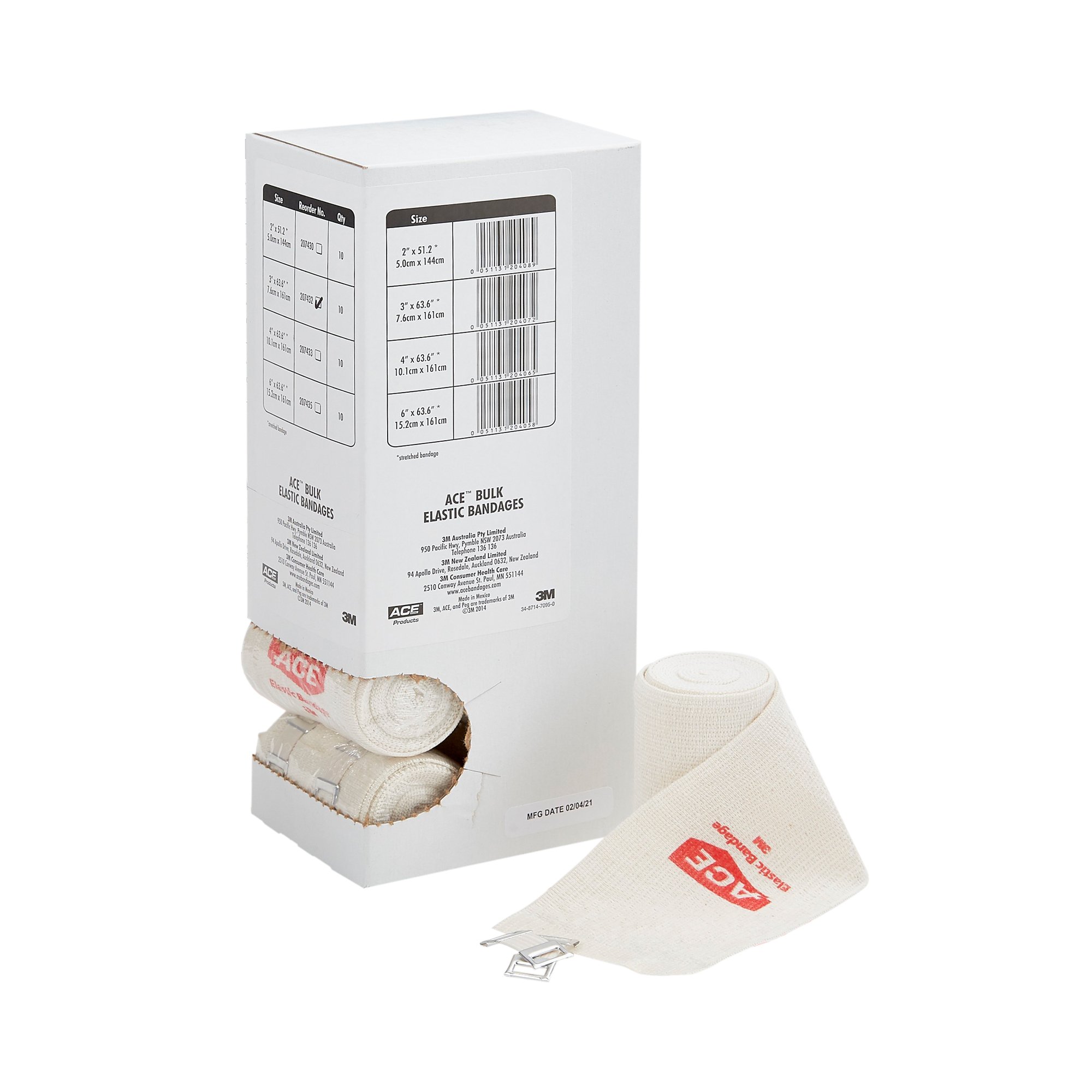 3M Ace Clip Detached Closure Elastic Bandage, 3 Inch x 5 Yard MK 621