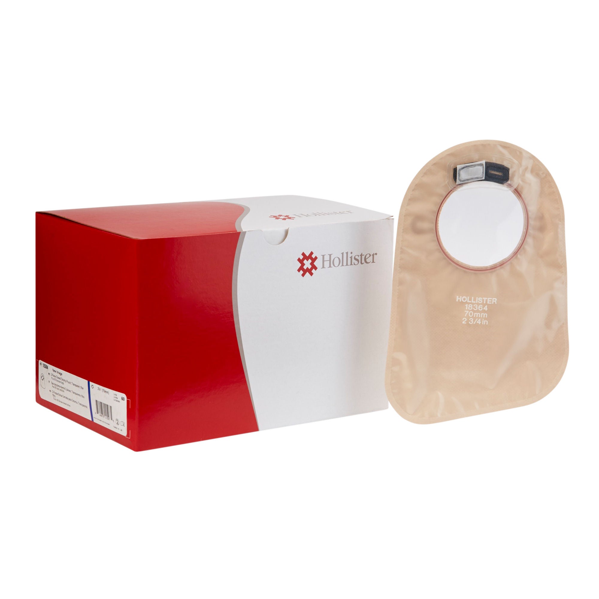 New Image 2-Piece Transparent Ostomy Pouch, Pre-cut to Fit 70 mm Stomas, Blue MK 569794