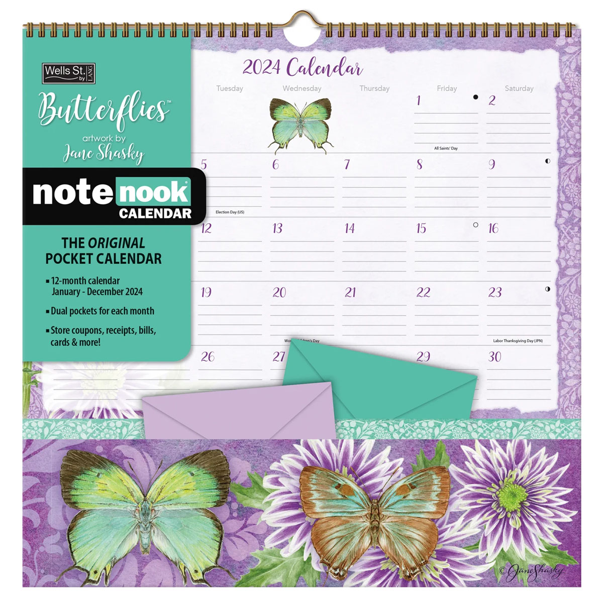 Butterflies 2025 Note Nook Wall Calendar