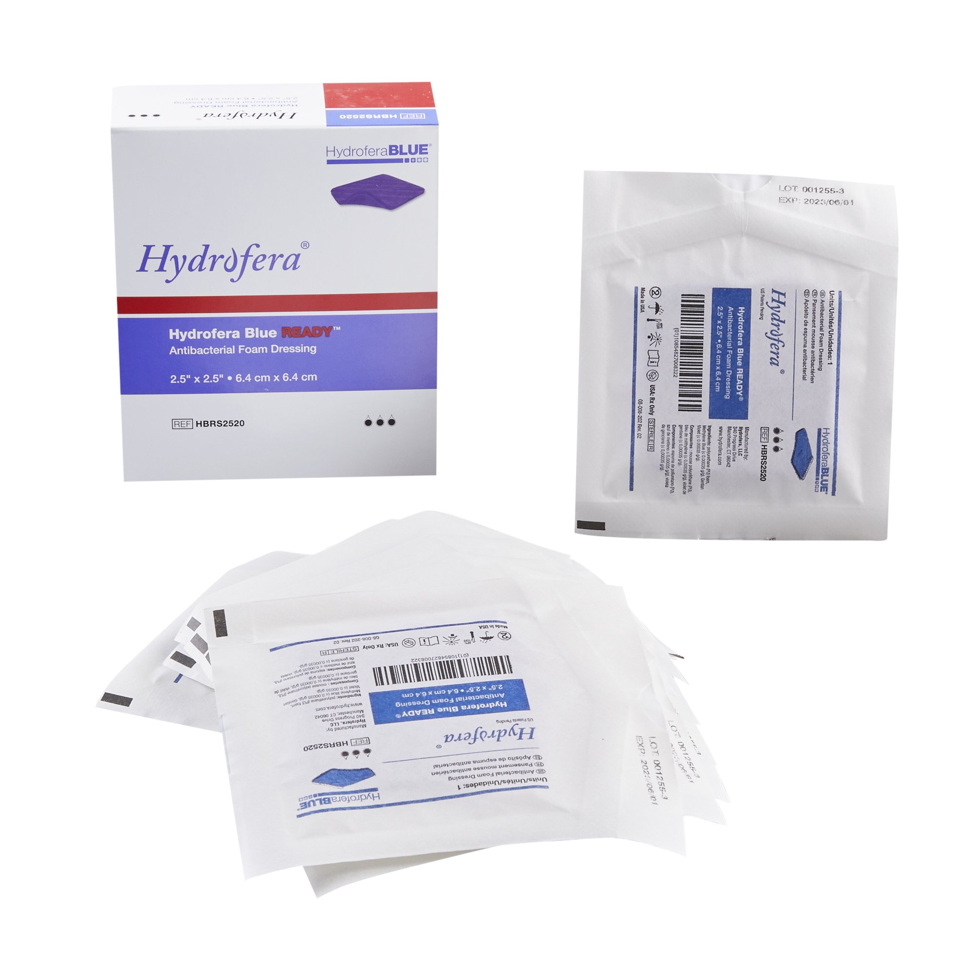 Hollister Hydrofera Blue Ready Antibacterial Foam Dressing, 6.4 x 6.4 cm MK 879636