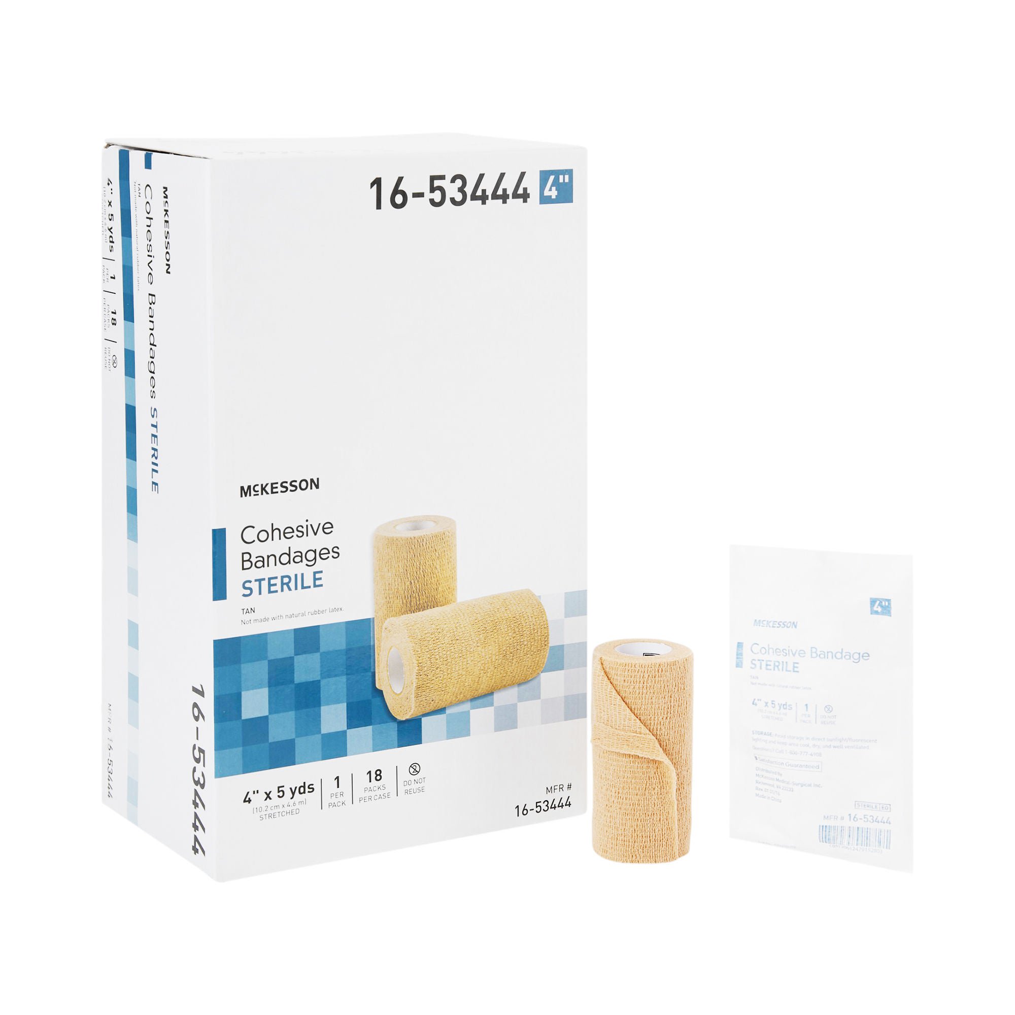 McKesson Self-adherent Closure Cohesive Bandage, 4 Inch x 5 Yard MK 520553