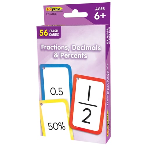 Flash Cards - Fractions, Decimals & Percents