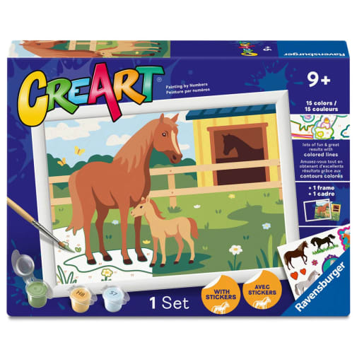 CreArt Paint by Number: Horse Mom and Foal (7x10)