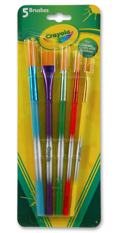 Crayola Paint Brushes 5-pack - Create Art Studio Toronto