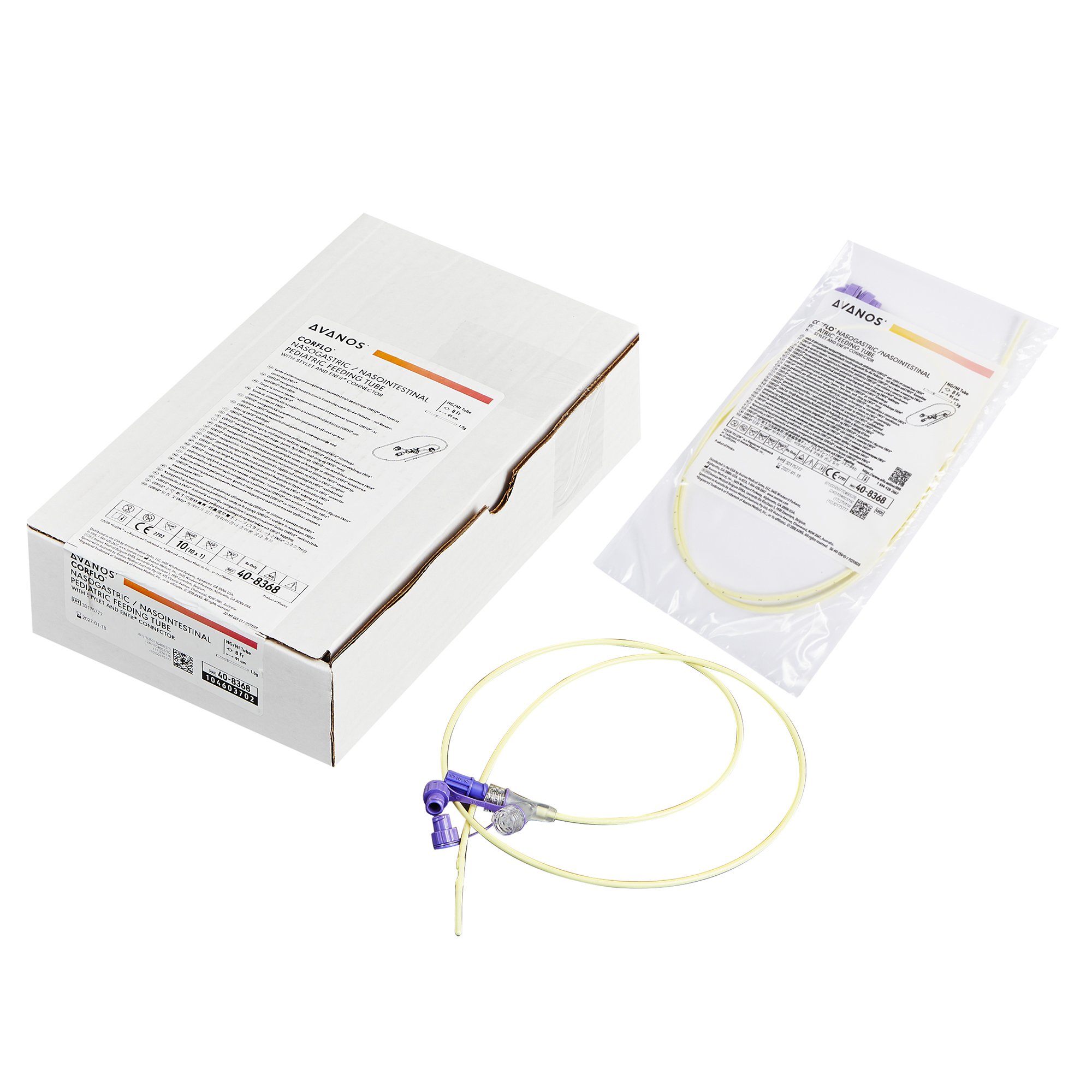 Corflo-ULTRA Ped NG Pediatric Nasogastric Feeding Tube, 8 Fr., 36-Inch Tube MK 1020385