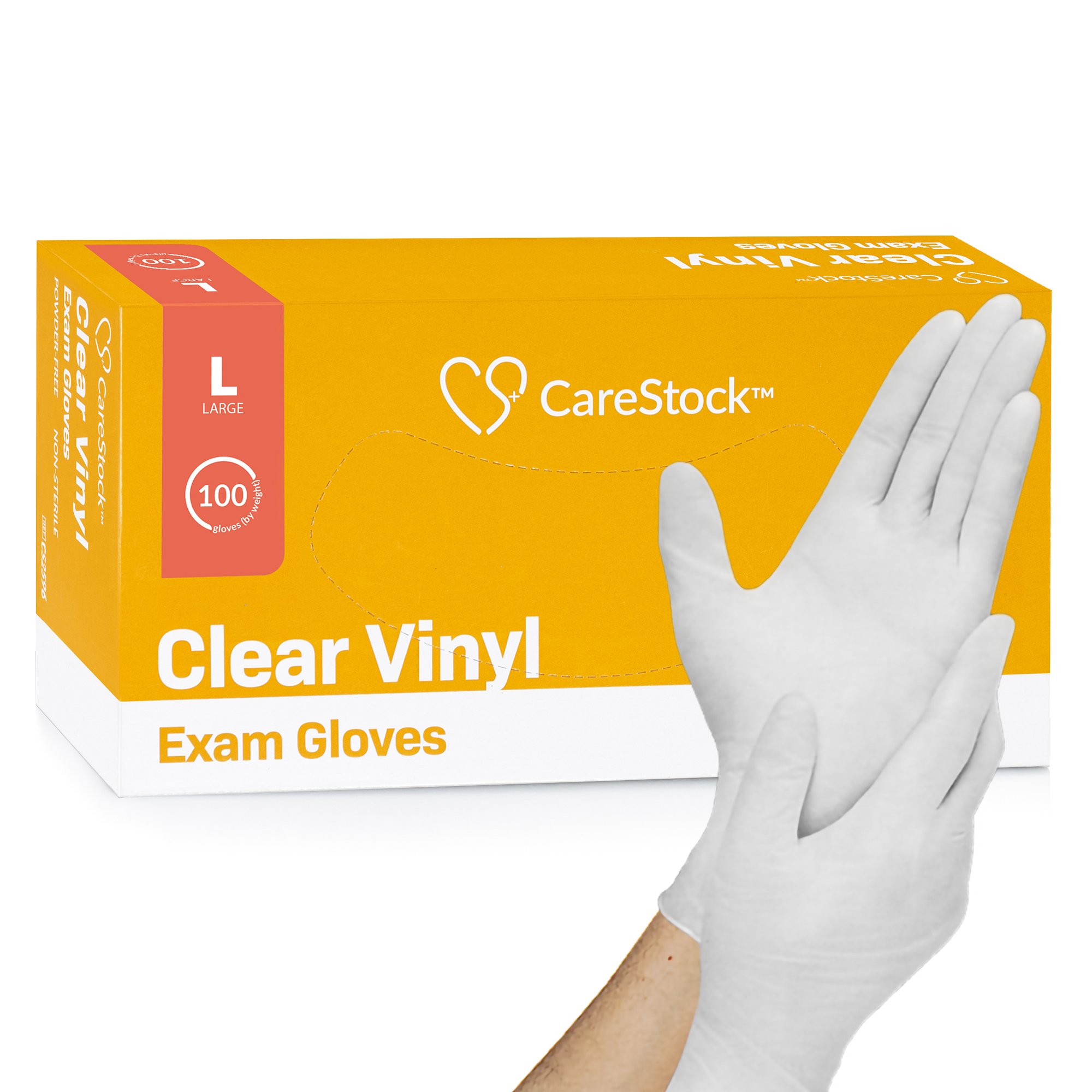 CareStock Vinyl Exam Glove, Large, Ivory MK 1230909