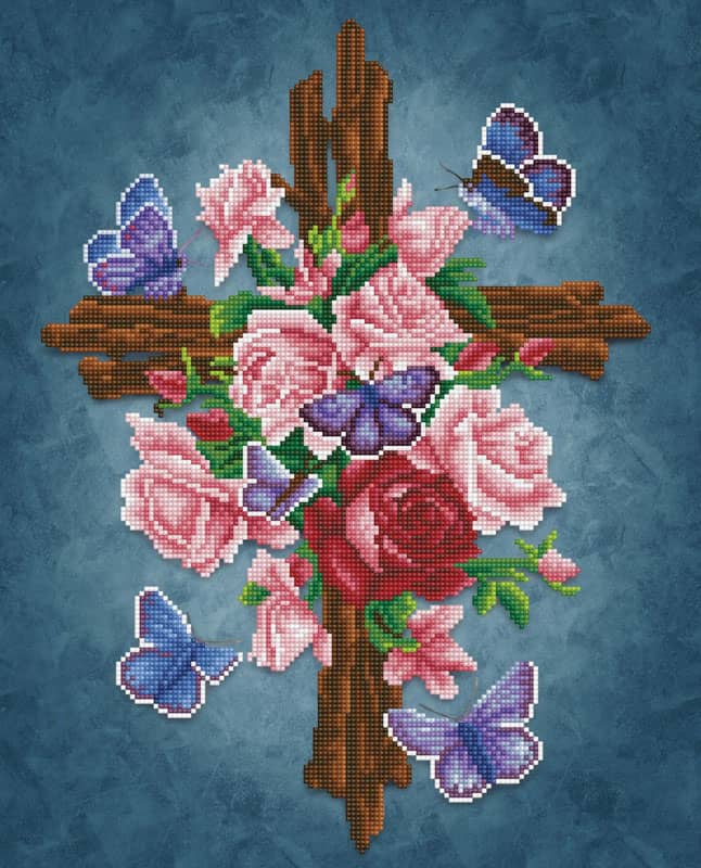 Flower Cross Diamond Dotz Kit (Intermediate)