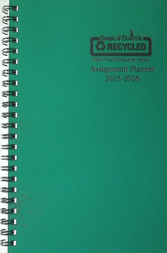 Student Assignment Planner Bright Green August 2025 - August 2026