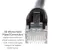 Cat6 Shielded Ethernet Patch Cable, Half-moon Boot, 2 ft, Black