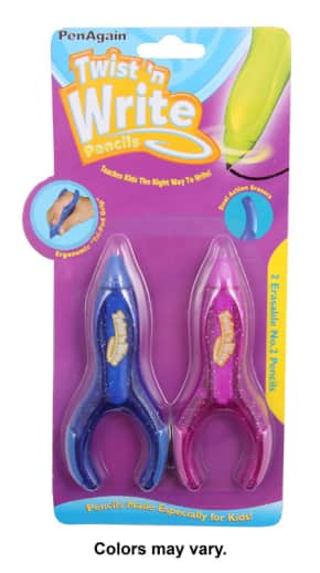 PenAgain Twist-n-Write Pencil - 2 pack (assorted colors)