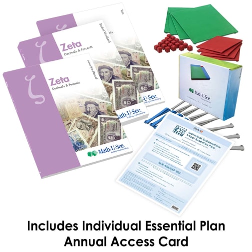 Math-U-See Zeta Set with Algebra Decimal Insert Kit (no Integer Blocks)