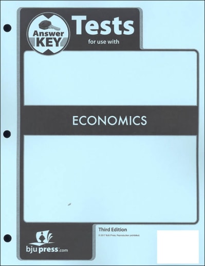 BJU Press Economics Tests Answer Key 3rd Edition