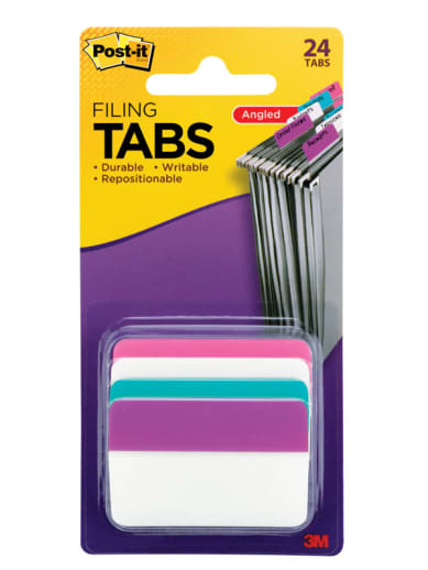 Post-It Filing Tabs: 2" Solid assorted colors (4 colors)