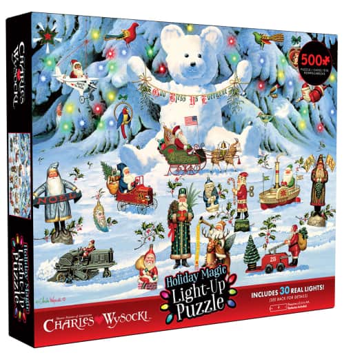 Ceaco Holiday Magic Light-Up Puzzle (Charles Wysocki) 500 pieces