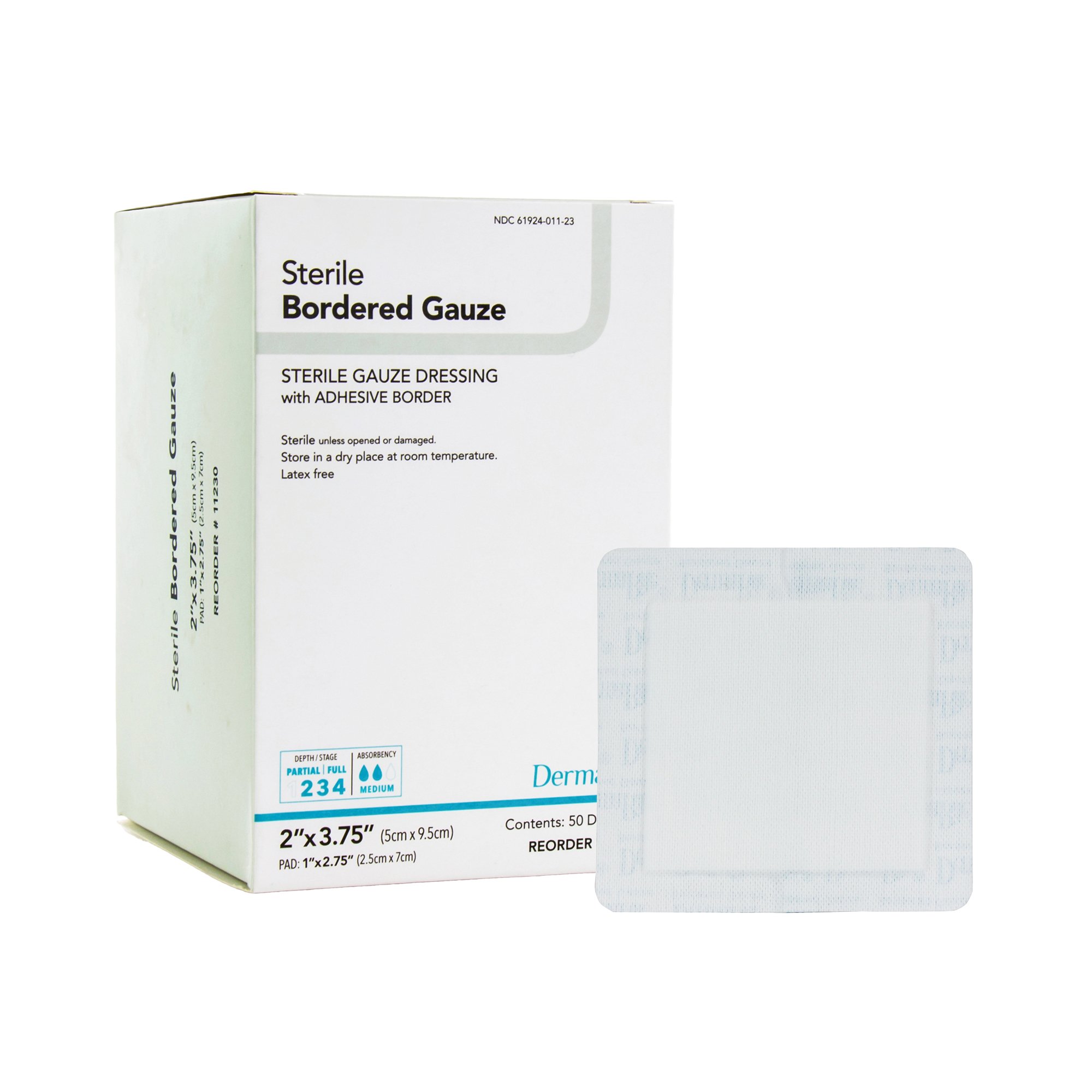 DermaRite Gauze Adhesive Dressing, White, Sterile, 2 x 3 inch MK 946441