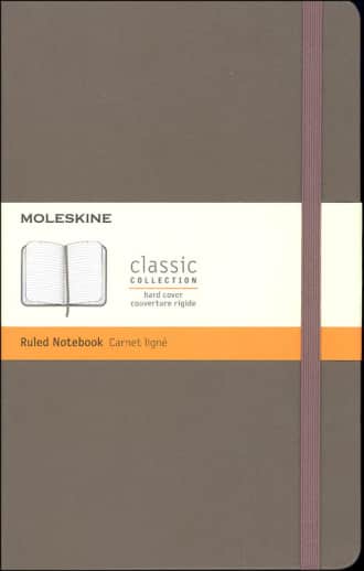 Classic Earth Brown Hardcover Large Notebook - Ruled
