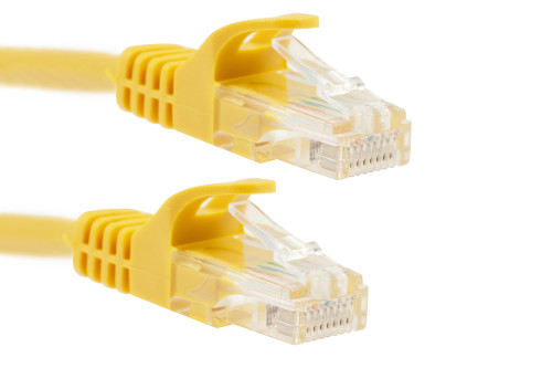 Image of Cat6 Ethernet Patch Cable, Snagless, UTP, 3 ft, Yellow