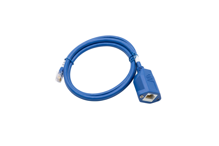 RJ45 Female to RJ12 Male Cat6 Plenum Cable, STM to Telex ADHB-4 Labeled, Purple, 4in, New