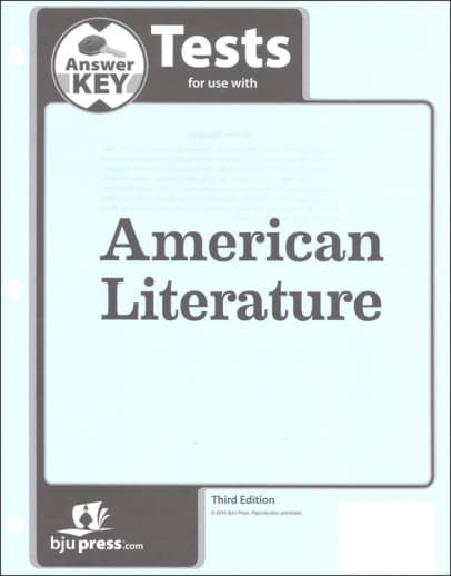 BJU Press American Literature Tests Answer Key 3rd Edition