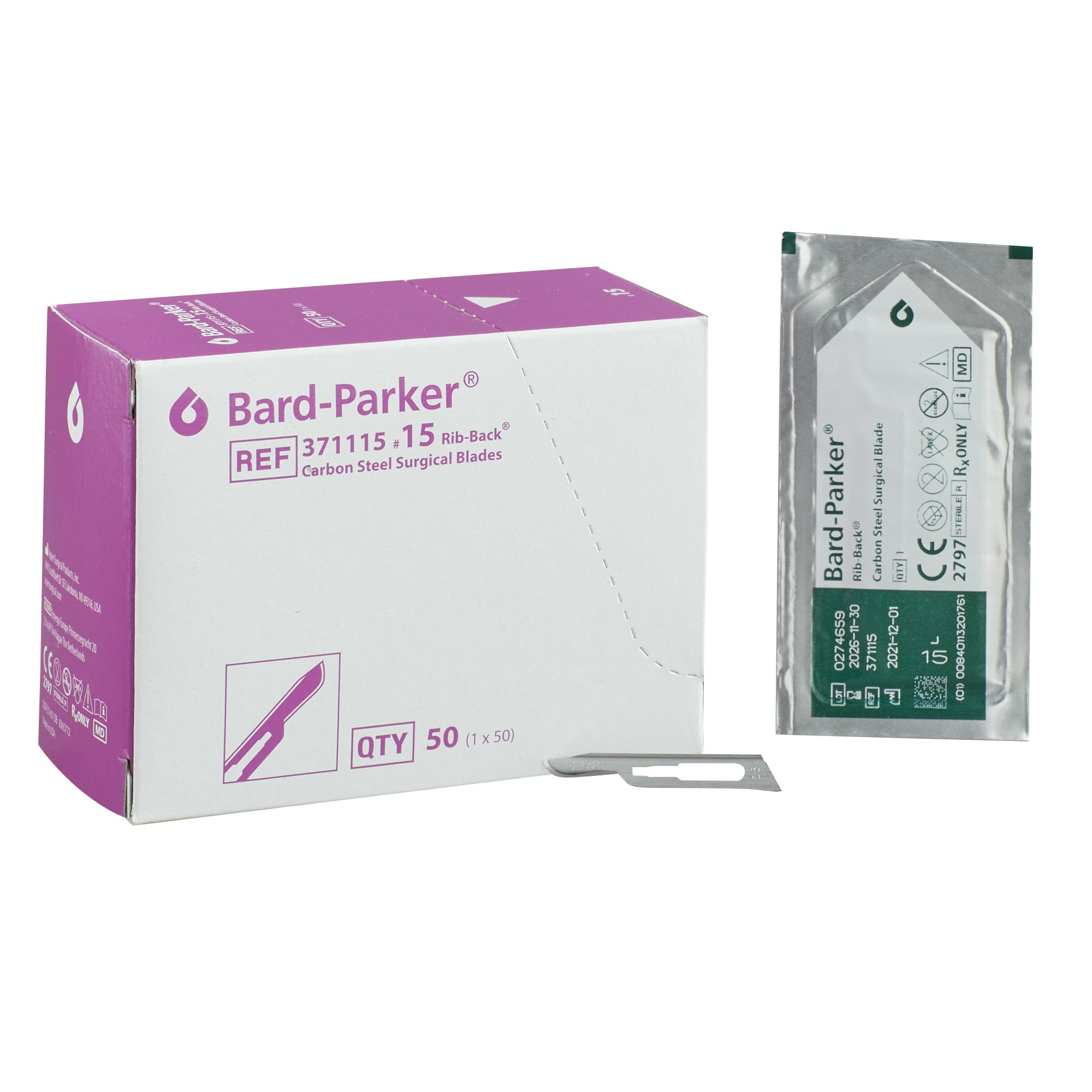 Bard-Parker Carbon Rib-Back Blade, Size 15 MK 199991
