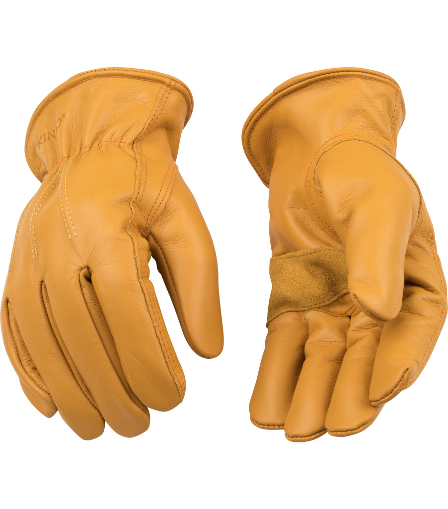 Lined Premium Grain Cowhide Driver with Palm Patch, Golden, large image number 2