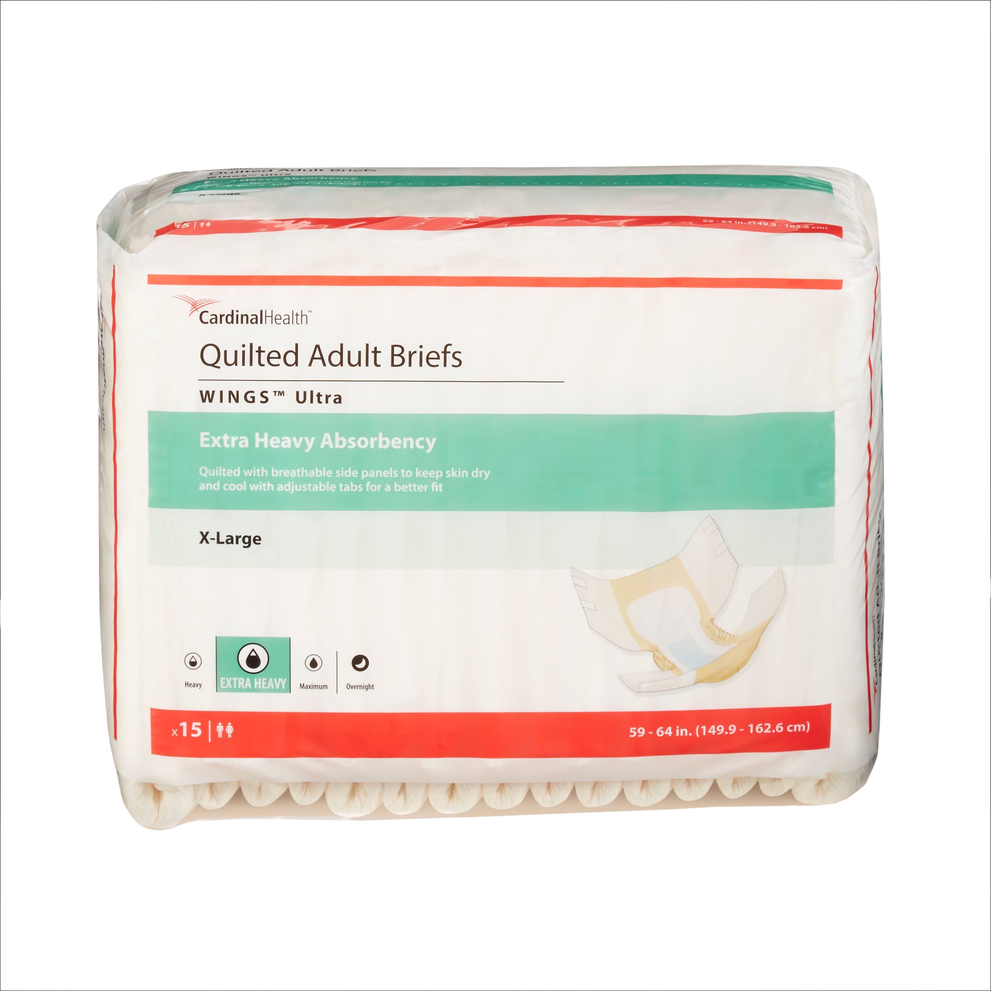 Wings Ultra Quilted Extra Heavy Absorbency Incontinence Brief, Extra Large MK 960582