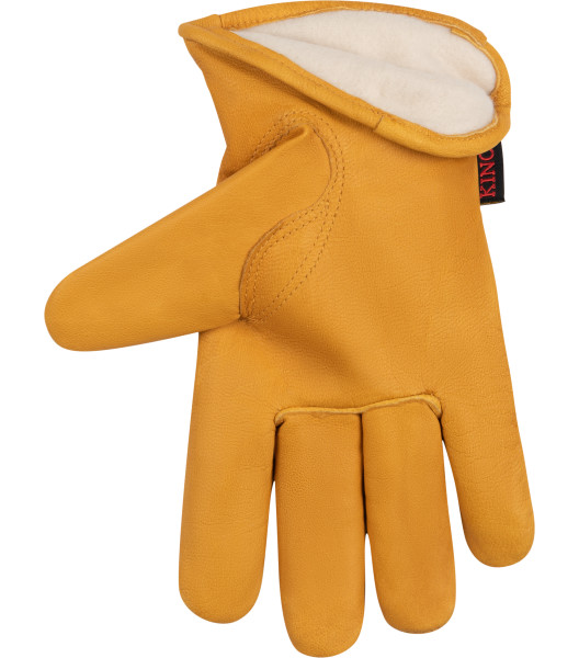 Lined Grain Deerskin Driver, Golden, large