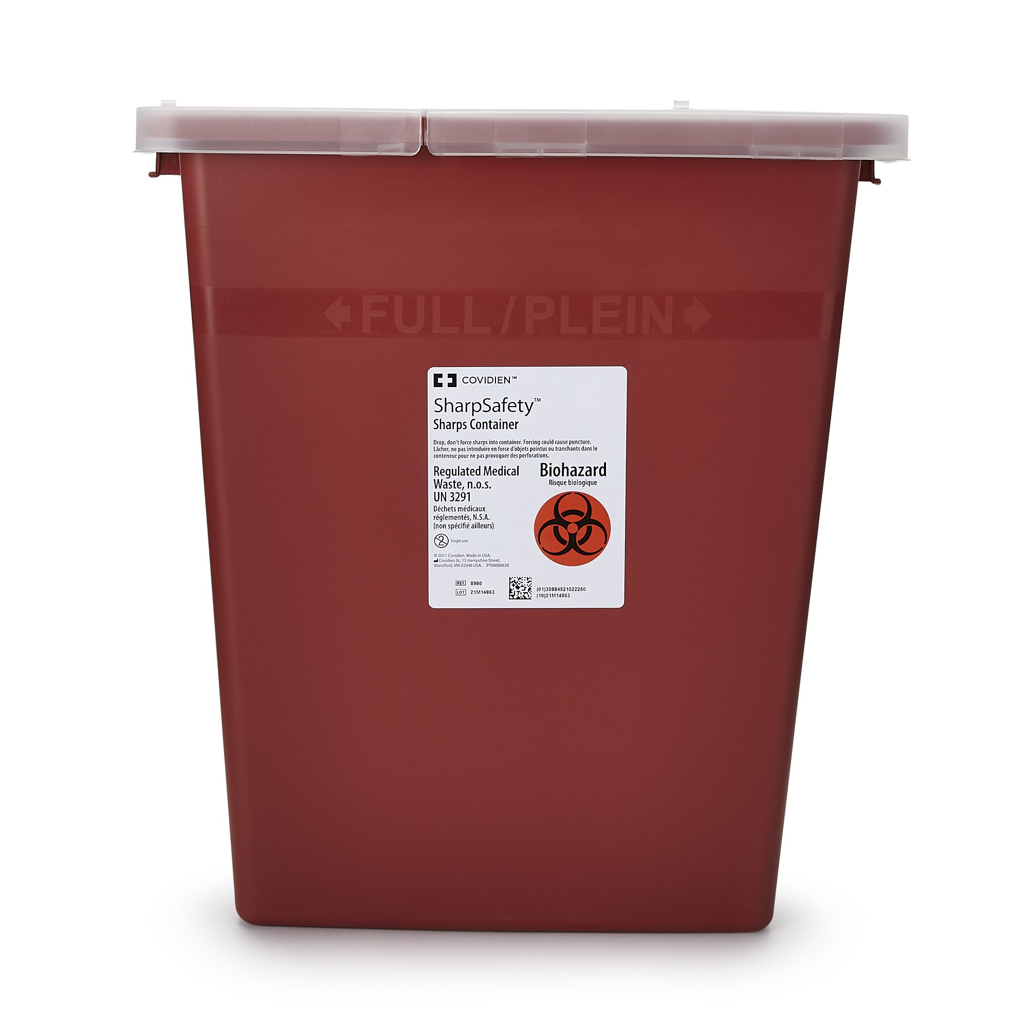 SharpSafety Multi-purpose Sharps Container, 8 Gallon, 15.5 x 17.5 x 11 Inch MK 150719