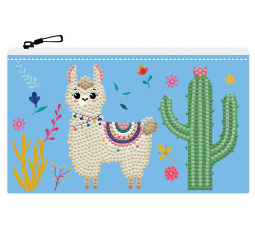 Llama Party Diamond Dotz Zipper Pouch