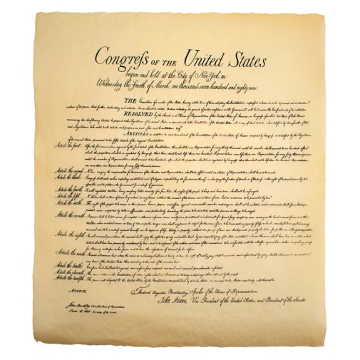 Bill of Rights 1789 Historical Document