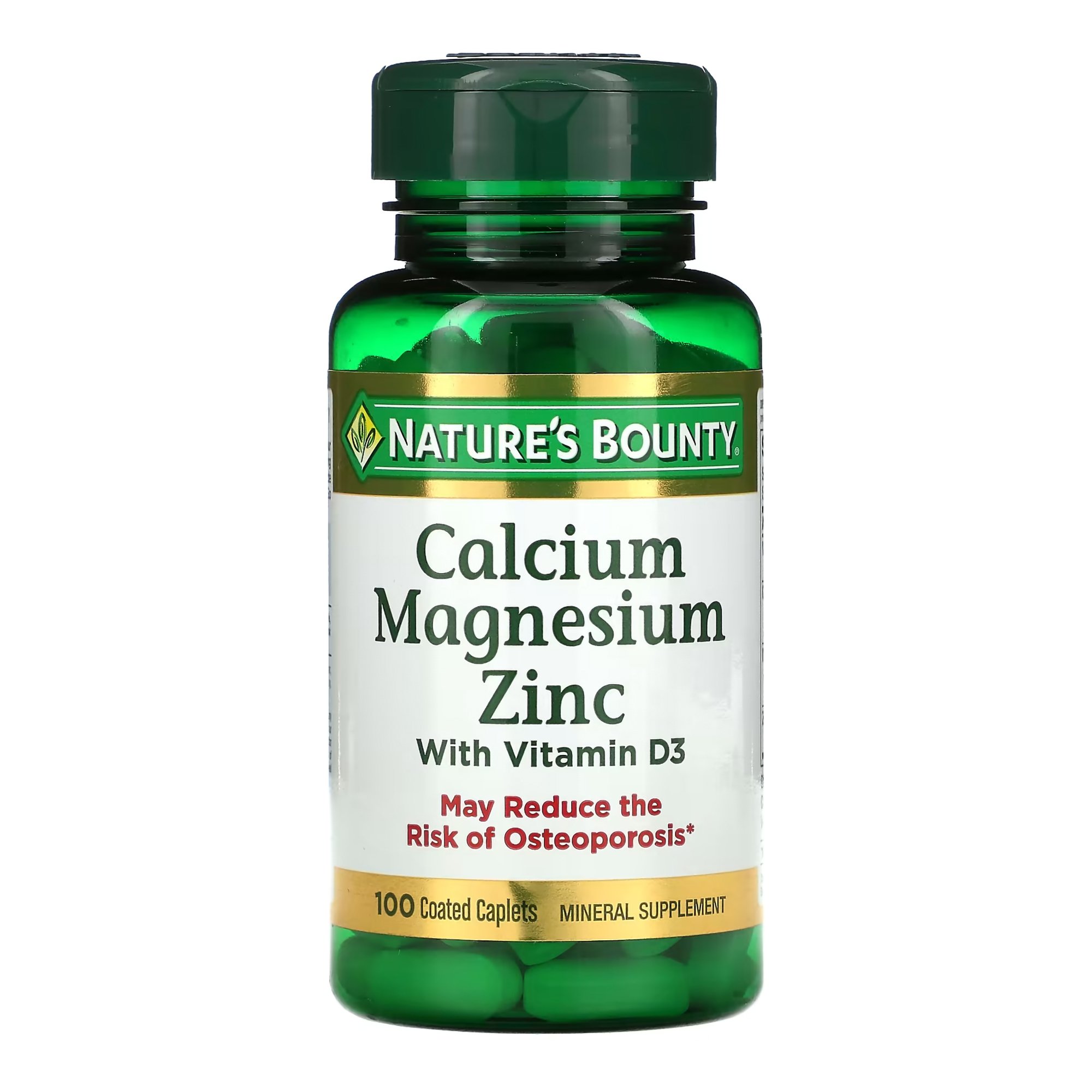 Nature's Bounty Calcium Magnesium Zinc Coated Caplets MK 1231635