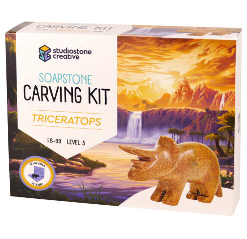 Soapstone Carving Kit - Triceratops