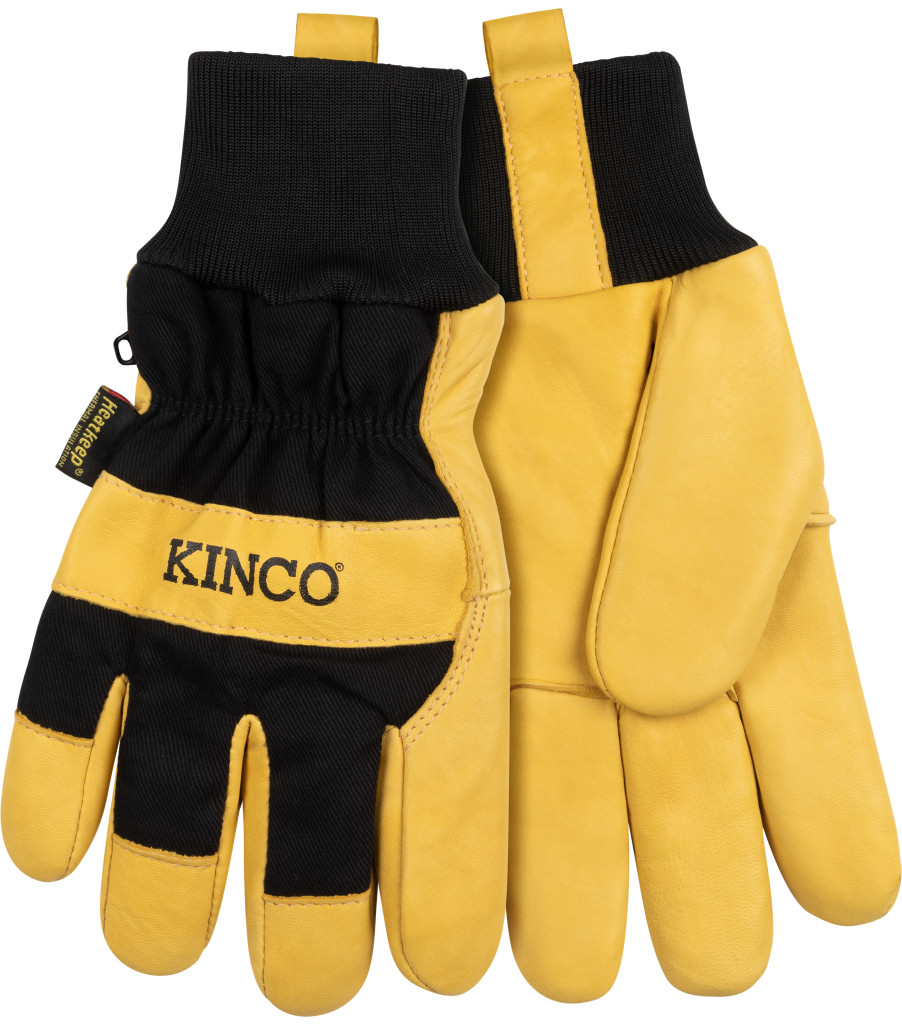 Lined Grain Deerskin Palm with Knit Wrist, Black, large image number 0